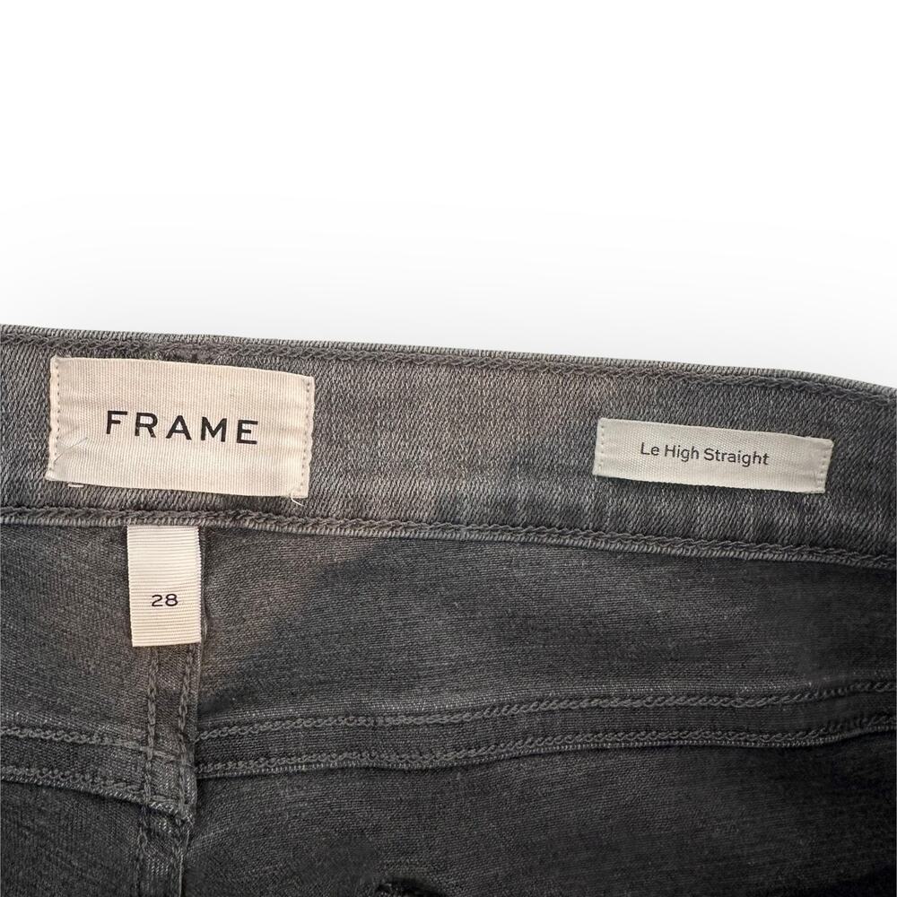FRAME Denim Women's Le High Straight Gray Field Foil Tux LHSTFTX710 Size 28 - Picture 7 of 10